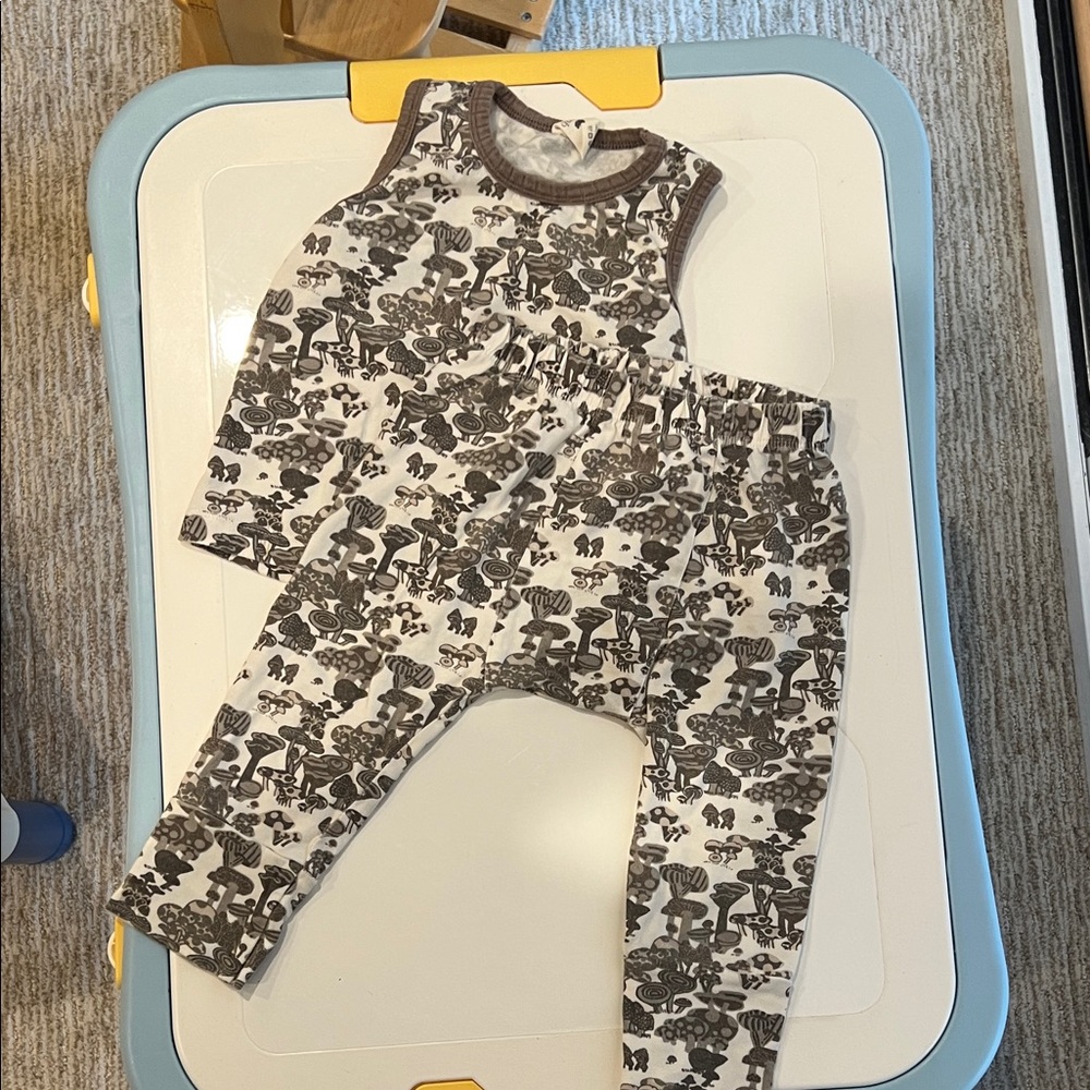 Kate Quinn Set neutral magic mushrooms print |organic cotton jersey material- 2T